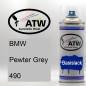 Preview: BMW, Pewter Grey, 490: 400ml Sprühdose, von ATW Autoteile West.